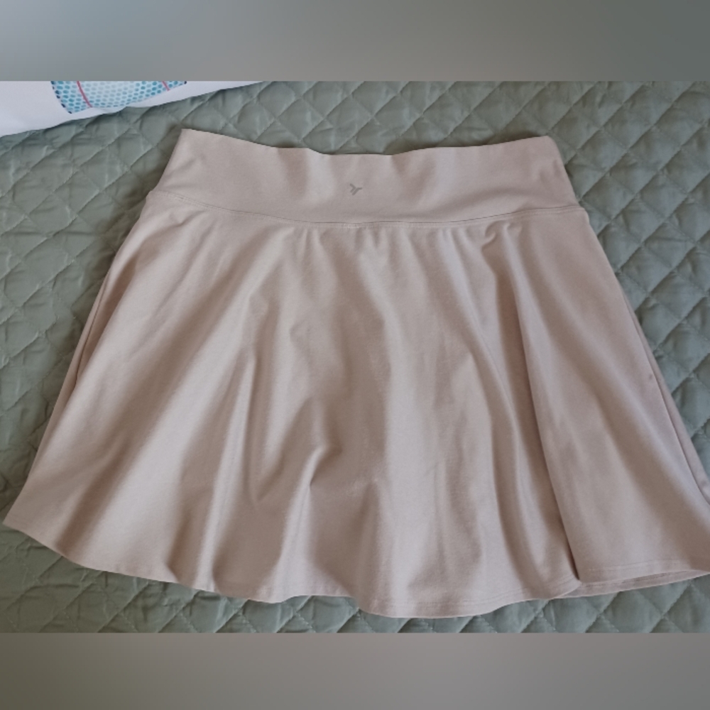 Old Navy Cream/tan Pleated Skater Mini Skirt